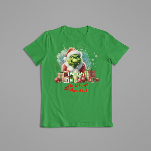 Grinch Naughty Nice An Attempt Christmas Shirt