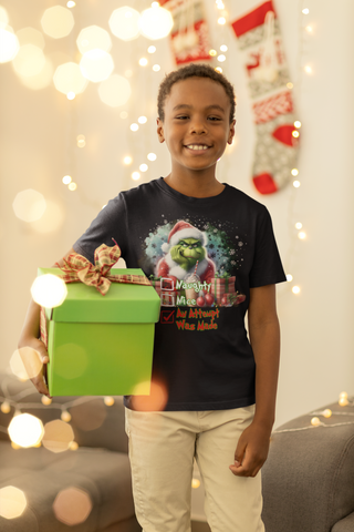 Grinch Naughty Nice An Attempt Christmas Shirt - Kids