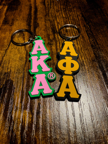 Alpha Kappa Alpha and Alpha Phi Alpha Letter Key Chain Bundle